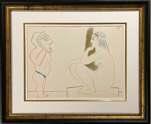 【特価】　≪　　パブロ・ピカソ　　≫　オリジナルリトグラフ【石版画】 　 1954年 　PICASSO AND THE HUMAN COMEDY-X 　PABLO　PICASSO