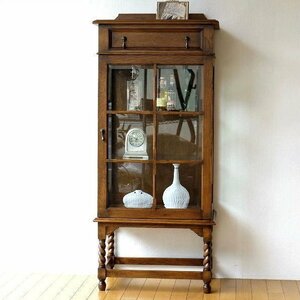  cabinet antique Classic wooden door attaching display shelf showcase oak glass cabinet free shipping ( one part region excepting ) diz1705