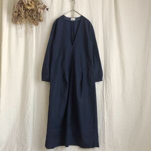 humoresque ユーモレスク コットンシルクウール Vneck dress Vネック ワンピース