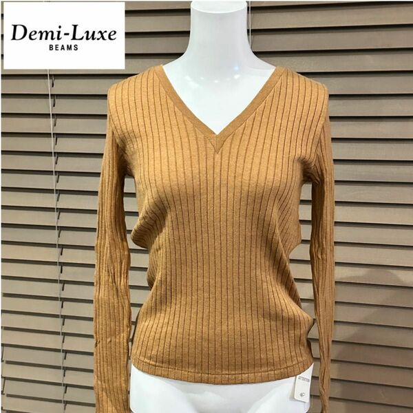 【新品タグ付】Demi Luxe カシミア／コットン　キャメルニット　