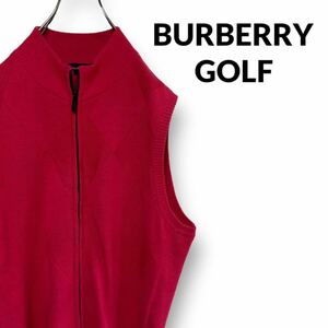 バーバリーゴルフ BURBERRY GOLF ニットベスト アーガイル サイズ3 ワンポイントロゴ