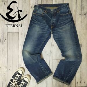 ☆ETERNAL エターナル☆No861 USED加工 セルビッチ ストレート デニム W32 S1249