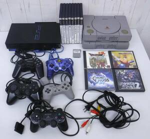 レトロゲーム機＊SONY まとめ＊PS1＊PS2 ネットワークアダプタ付き＊コントローラー ゲームソフト ケーブル＊通電確認済み ジャンク品