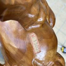 美術品　牛の置物 闘牛 木彫り　彫刻工芸　インテリア　大迫力 約43cm×16cm×20cm 重さ約2.3kg アンティーク レトロ_画像9