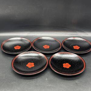 美品　銘々皿 象彦 ？漆器 菓子皿 木製　食器　プレート　Z25-2