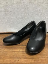 新品☆25.5cm幅広5E♪黒無地♪シンプルパンプス♪フォーマルにも☆w780_画像2