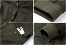 新品 メンズ ムートンコート 防寒 ジャンパー フライトジャケット 超カッコイイ ブルゾン スカジャン ma-1アウター 三色選択 オリーブ 4XL_画像5