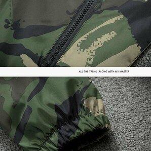 新品メンズジャケット ミリタリー 迷彩柄 スカジャン 春秋 大きいサイズ フード付き カジュアル パーカー M~6XLの画像9