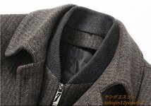 10万 最上級*ウールコート 超希少 メンズ 厚手 ビジネスコート 新品 ロングコート 裏起毛 高級 WOOL*セレブ 紳士スーツ キャメル 3XL_画像5