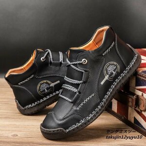  regular goods * walking shoes original leather shoes cow leather men's boots gentleman shoes sneakers outdoor light weight ventilation camp black 24.5cm