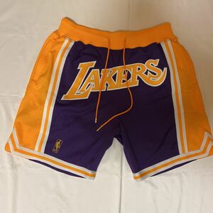 試着程度 JUST DON×mitchell&nesssizeL ジャストドン×ミッチェル&ネス NBA Classic Short Los Angeles Lakersレイカーズバスケット