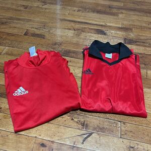 adidas Adidas long T XO размер красный короткий рукав красный воротник имеется XO размер спортивная одежда 