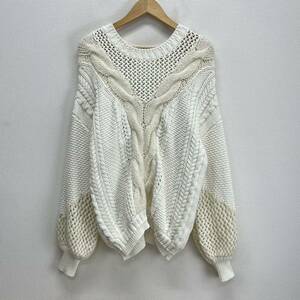 AMERI アメリ 01020131100 TWIN YARN CABLE KNIT ケーブル ニットセーター F 10110762