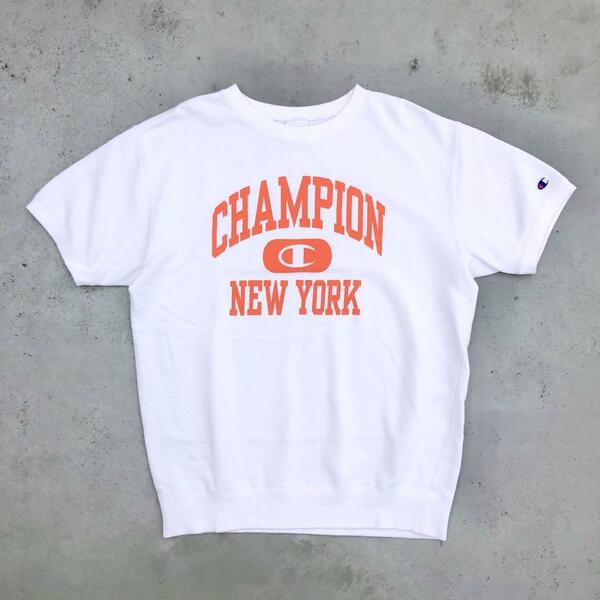 Champion チャンピオン NEW YORK 半袖 スウェット Tシャツ Lサイズ ホワイト 白色 | さらば青春の光 森田哲矢 アメカジ 好きに！