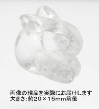 NO.8 うさぎ(水晶)カービング(彫刻品)(20×15ｍｍ)(1個)＜万物との調和＞運気が跳ねる 天然石現品_画像1