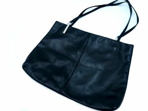  Calvin Klein leather semi shoulder bag black ## * djb1 lady's 