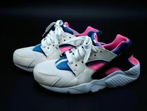 美品 ナイキ キッズ 654275-104 Huarache Run ハラチ ラン ランニングシューズ スニーカー 23.5cm 白ｘ青ｘピンク ■■ ☆ djb2 子供服_画像2