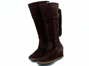 GEOX ジェオックス スウェード ロング ブーツ size35（22.5ｃｍくらい）/茶 ◆■ ☆ djc3 レディース