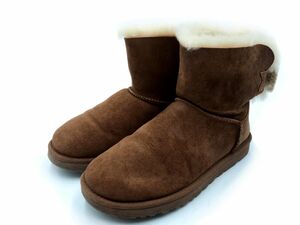 UGG Australia アグ オーストラリア ミニ ベイリー ニット ボウ 1007980 シープスキン ムートン ブーツ size24/茶 ◆■ ☆ djc6 レディース