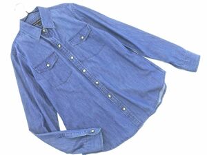 ネコポスOK BANANA REPUBLIC バナナリパブリック デニム シャツ sizeS/青 ◇■ ☆ djb1 レディース