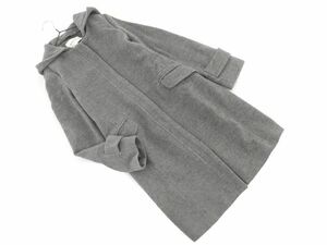 MOUSSY Moussy wool . with a hood no color coat size1/ gray *# * djb6 lady's 