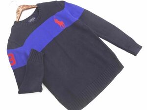 POLO RALPH LAUREN ポロ ラルフローレン ビッグポニー ニット セーター sizeXL(170cm)/濃紺 ◇■ ☆ djb6 子供服