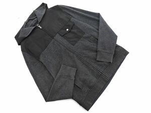 BANANA REPUBLIC バナナリパブリック 切替 ジップアップ パーカー sizeM/グレーｘ黒 ◇■ ☆ djc0 メンズ