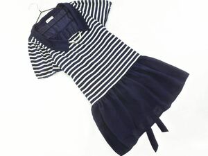  cat pohs OK axes femme axes femme race border switch tunic One-piece sizeM/ white x navy blue #* * djb9 lady's 