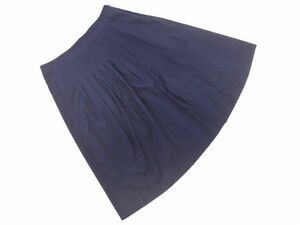 ネコポスOK AMACA アマカ タック Aライン 台形 スカート size38/濃紺 ■■ ☆ djc5 レディース