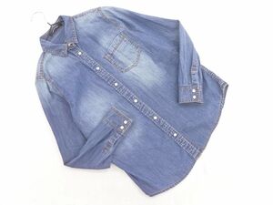 MAYSON GREY Mayson Grey Denim shirt size1/ blue *# * djc5 lady's 