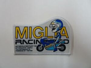 MIGLIA RACING ワッペン レーシング 縫い付けタイプ 約10.5？×7.2？ 当時物 送料クリックポスト185円