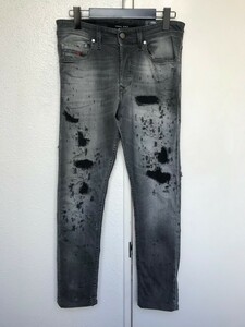 DIESEL☆ディーゼル/ダメージ&リペア加工 スキニー デニム パンツ/「TEPPHAR L.30」/キャロット/084NH/size:28/定価:52,800円/良品