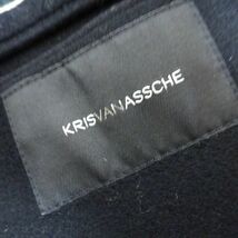 ◆ベルギー製 KRIS VAN ASSCHE クリスヴァンアッシュ ロングコート コート ウールコート 黒 ブラック サイズ44_画像4