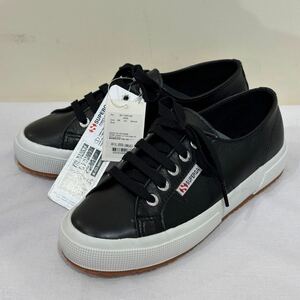 SUPERGA 2750 レザー NAPLNGCOTU S8115BW LEATHER BLACK/WHITE スペルガ 黒/白 EU36