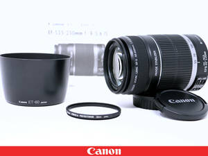 ◆美品◆Canon キャノン EF-S55-250mm F4-5.6 IS ☆フィルター フード 取説付属◇高性能の手ブレ補正 ☆軽量コンパクト望遠ズームレンズ