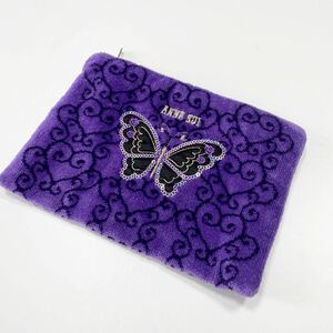 新品 ANNA SUI アナスイ ファスナー付き ポーチ 紫