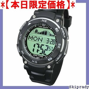 【本日限定価格】 ラドウェザーダイバーズ腕時計 通常液晶 ブラック デジタル時計 100m防水 タイドグラフ 53