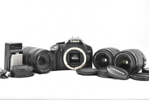  CanonキャノンCanon EOS Kiss X2 レンズセット 55-250mm F4-5.6 / 18-55mm F3.5-5.6 IS/ 18-55mm F3.5-5.6 IS Ⅱ(t3897）詳細は説明文へ