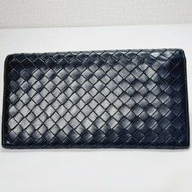 ボッテガヴェネタ BOTTEGA VENETA 長財布 イントレチャート ブラック ボッテガ・ヴェネタ　二つ折り 黒 レザー ロゴ 編み込み スリム 薄型_画像10