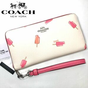 【新品】COACH コーチ ロング ジップ アラウンド ポプシクル プリント レディース 財布 長財布 C4530