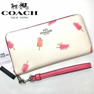 【新品】COACH コーチ ロング ジップ アラウンド ポプシクル プリント レディース 財布 長財布 C4530