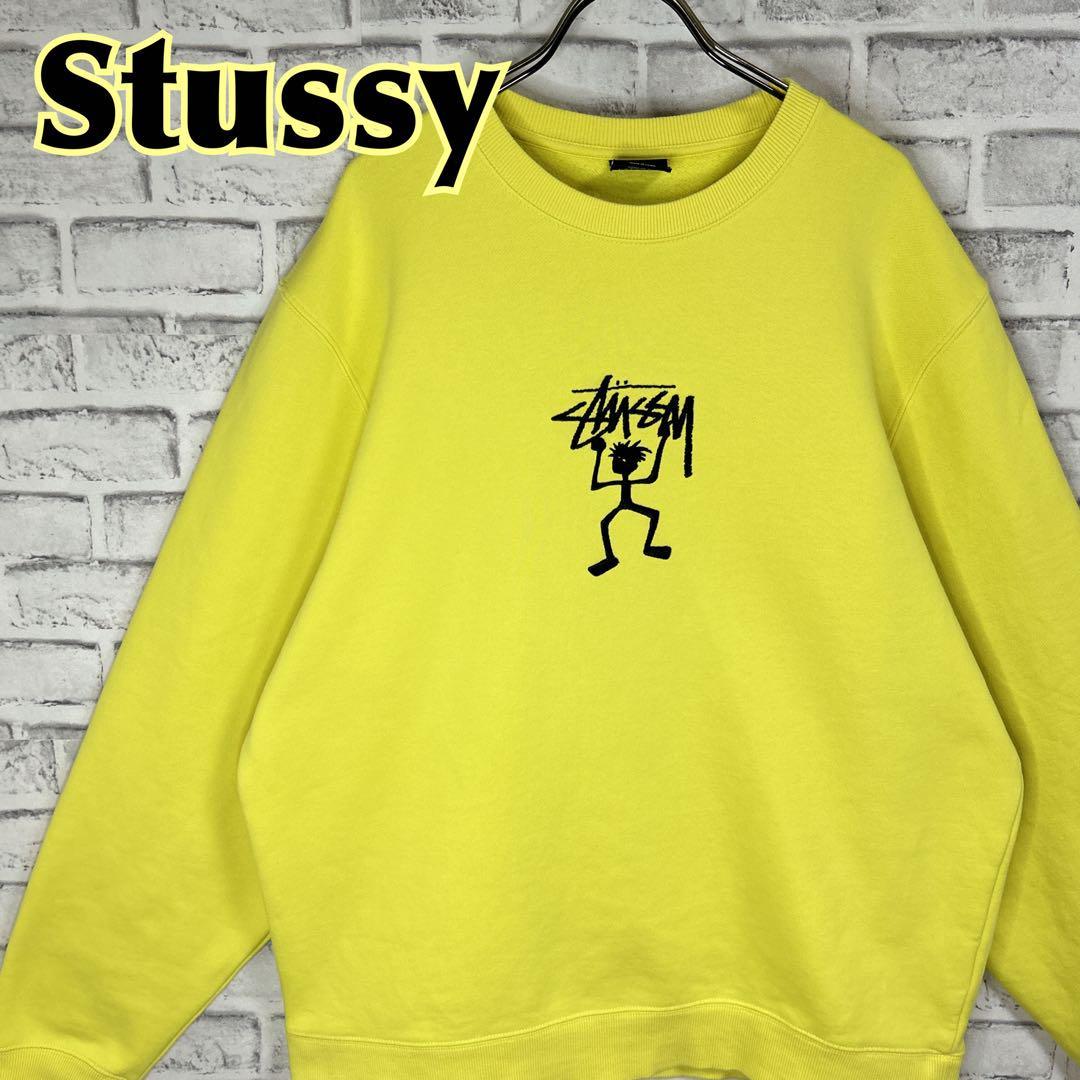 STUSSY  希少ステューシー アーチロゴ スウェット パーカー 黒 L