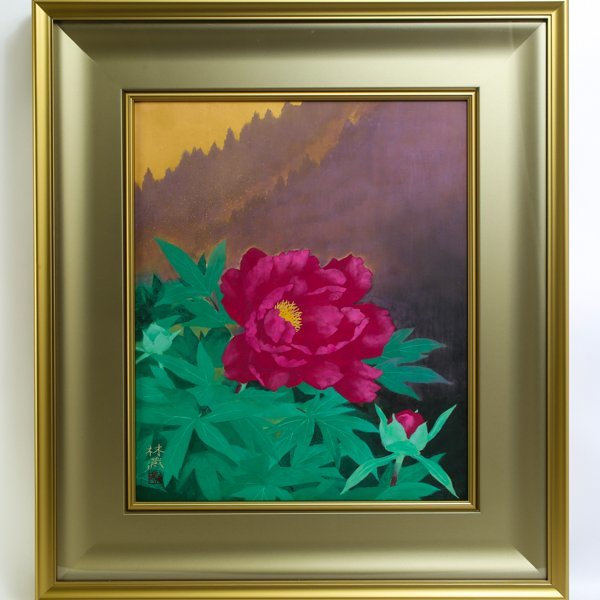 [Authentic work] Rinzo Murata Hi Peony No. 8 Japanese painting Japan Art Institute special offer Japanese painter master Ikuo Hirayama Framed Co-sealed tattoo box included #33594YR, painting, Japanese painting, flowers and birds, birds and beasts