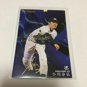 カルビー プロ野球チップス ヤクルトスワローズ 小川泰弘 金箔サインカード 2017年