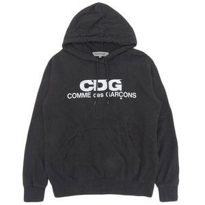 美品 コムデギャルソン GOOD DESIGN SHOP 限定 ロゴ パーカー フーディ CDG ブラック M 黒