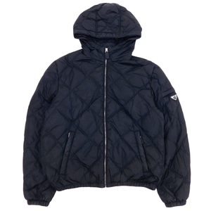  super-beauty goods Prada PRADA 2020 year commodity triangle Logo quilting down jacket 48 black Bomber blouson men's 