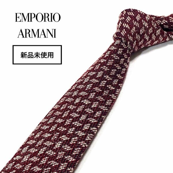 【新品】EMPORIO ARMANI エンポリオ アルマーニ ネクタイ イタリア製 総柄 レッド