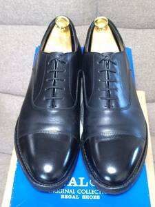 ■REGAL GEOX プレーントゥシューズ 黒 24.5㎝ 送料無料 日本製 リーガル 通気性の良い靴♪