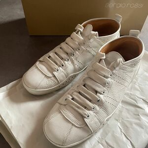 美品　sergio rossi Pelle Rolex Calf A4VRC Bianco レザースニーカー　セルジオロッシ