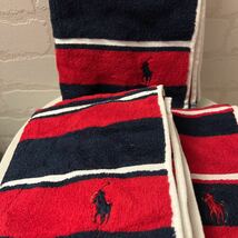 ポロラルフローレン/Ralph Lauren/ハンドタオル/バスタオル/新品未使用/ハンカチ/チェック柄/POLO/ポニー/高級タオル/ブルーマキシ/三枚_画像1